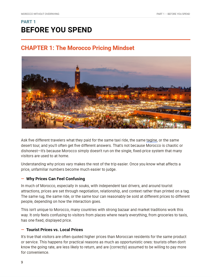 Inside page of Morocco Without Overpaying