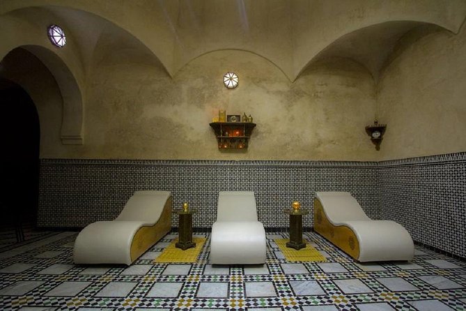 Steam room inside a traditional hammam in Fes, Morocco